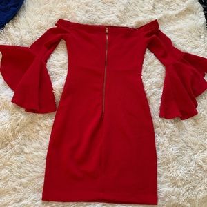 Beautiful off the shoulder red dress